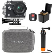 AKASO EK7000 Action Cam 4K 30FPS con Impugnatura Galleggiante e Custodia 20MP