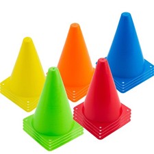 20 PCS 7 Inch Plastic Agility Cones for Kids - Mini Traffic Safety Constructi...