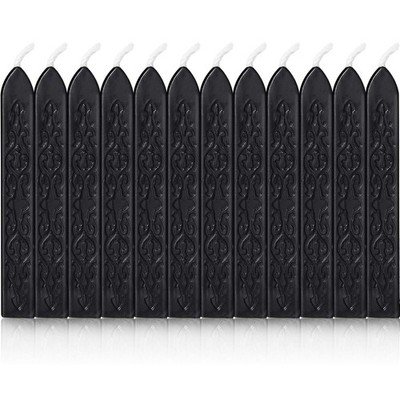 Sealing Wax Sticks with Wicks Antique Black 12pcs