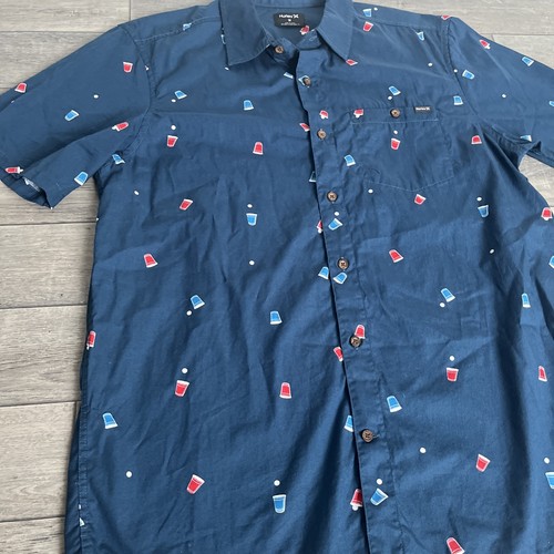 Camisa Hurley Hombre Talla M Azul Manga Corta Camisa Diseño Copa - Imagen 5 de 9