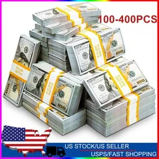 FAKE BANK GAMES PLAY MONEY KIDS CASH PAPER 100-400 PCS 100 DOLLAR BILLS PARTY