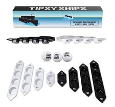 Tipsy Ships Beer Pong Set V2 - The Ultimate Battle Pong Party Game - 8 Ship T...