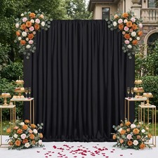 2 Panels 5x8 FT Black Backdrop Curtains Polyester Photo Drapes Wedding