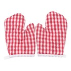 2 Pcs Kids Heat Insulation Oven Gloves For Microwave Baking Kitchen Use Red