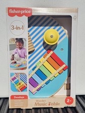 Fisher-Price 3-in-1 Wooden Toy Musical Table with Percussion Instruments