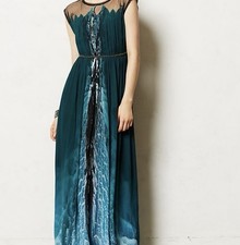 Geisha Designs Anthropologie Icefall Maxi Dress Ombré 2P NWT Beaded