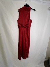 Lulus Dublin Asymmetrical Neck red Midi Dress NWT sz S