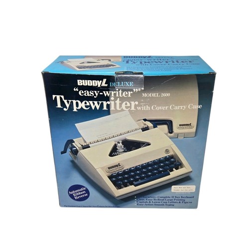 Vintage BUDDY L Easy Writer 2600 Schreibmaschine OVP blaue Tasten LESEN - Bild 12 von 16