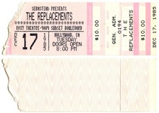 Vintage ticket stub The Replacements - The Roxy, Los Angeles - 1985 DEC 17