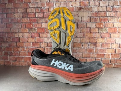 Hoka One One Bondi 8 Men's Running Shoes Size 12 D 1123202 ACTL Grey Red  