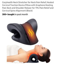 Neck Stretcher for Neck Pain Relief, Heated Cervical Traction Device Pillow