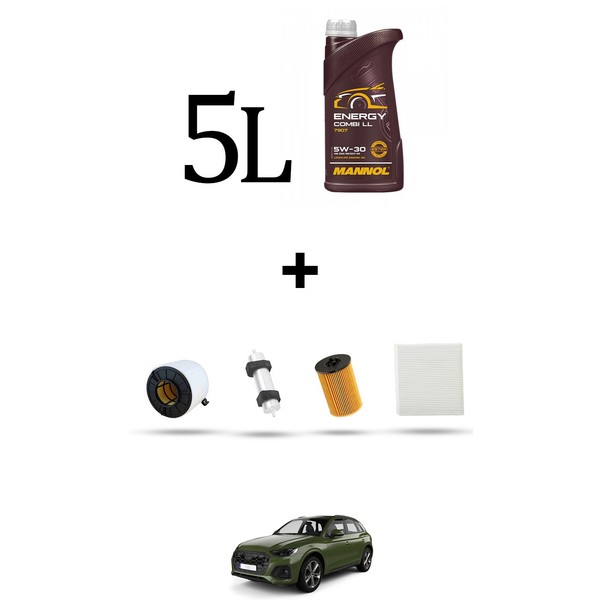 Hoffcar Inspektionskit 4 Filter Und 5L ÖL FüR Audi Q5 Ii ( Fyb , Fyg ) 2.0 Tdi-image