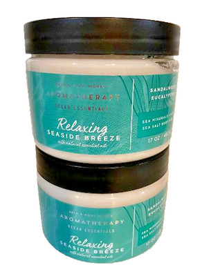 Bath & Body Works Aromatherapy Relaxing Breeze Sandalwood Eucalyptus Scrub x2
