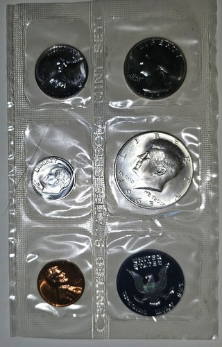 1965 SMS Set Original Envelope 40% Silver Kennedy US Special Mint 5 Coins OGP - Picture 2 of 5