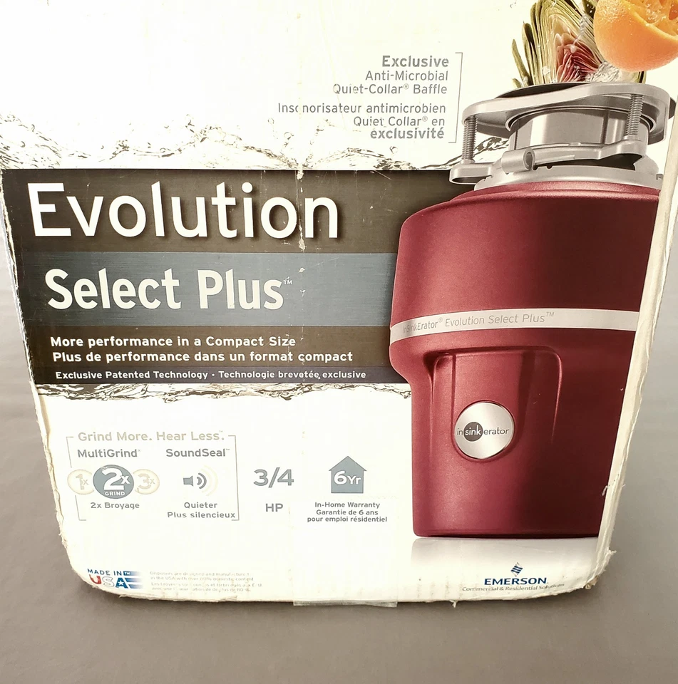 Insinkerator Evolution Select Plus 3/4 HP Food Waste Garbage Disposal New - Imagen 2 de 4