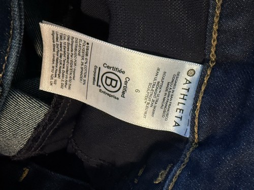 Athleta Sculptek Skinny Jean 30” Denim Dark Wash Navy Blue 360 Stretch Size 6 - Picture 6 of 8