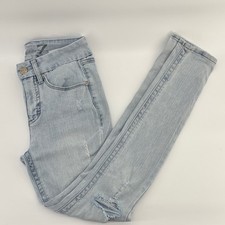 Seven7 Women's Tummyless Skinny Jean  Size 4 Distressed Lightwash Skinny Jeans