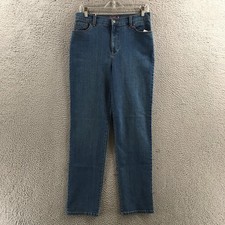 Gloria Vanderbilt Amanda Tapered Jeans Womens 10 Ave actual 31x30 Blue Zip NEW