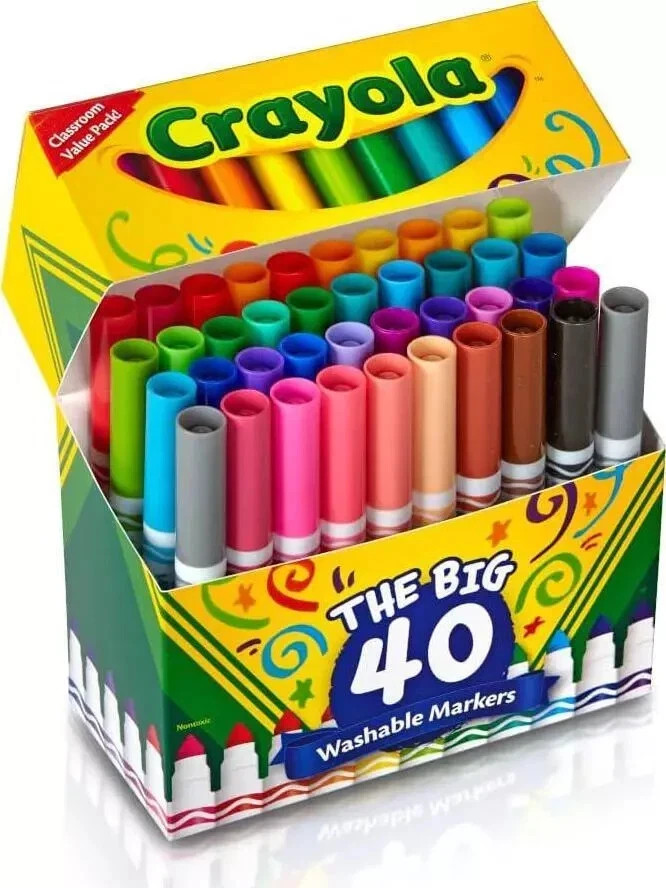 Crayola Ultra Clean Washable Markers 40ct Broad Line Coloring Art Set