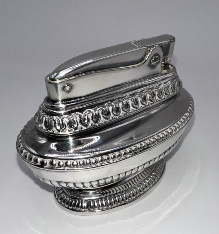 Vintage MCM Ronson Silver Tone Table Lighter - Silver Tabletop Lighter 1960’s