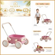 Baby Push Walker with Wheels Toddler Wagon First Learner Pink Indoor Outdoor