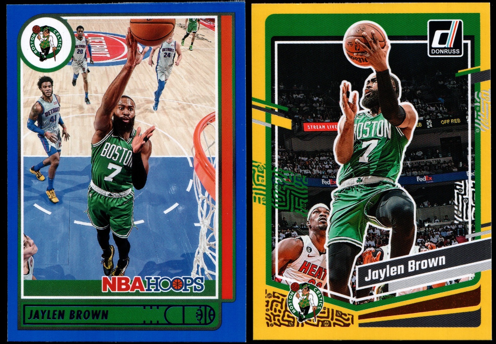 Jaylen Brown Lot of (2) 2021 Hoops #9 Blue 2023 Donruss #128 Yellow R1P:110