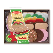 Melissa and Doug 33 Piece Felt Play Food Sandwich Set for Kids 3 to 7