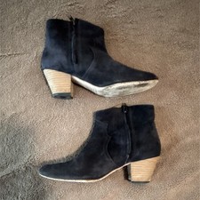 Black Suede Ankle Bootie Block