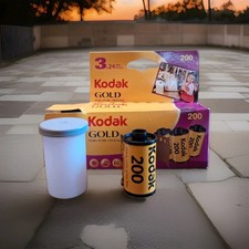 Vintage Unused Kodak Gold 200 35mm Color Film 24 Exposures Canister Open Box