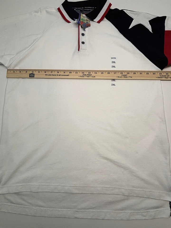 Camisa Polo Texas Para Hombre Talla 2XL Diseño Bandera 1/4 Abotonada Manga Corta Nueva Foto 3 de 4