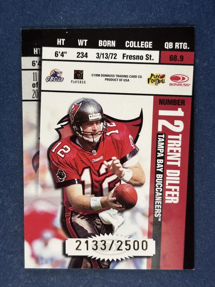 1998 Leaf R&S Ticket Masters Warrick Dunn/Trent Dilfer /2500 - Image 2 of 2