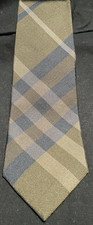 Burberry London Check Silk Tie Moss Brown NWT Made in England