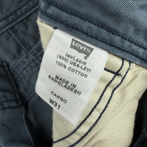 Levis Shorts Mens 31 Cargo Baggy Loose Gray Blue Cotton Skater Grunge Punk Y2K - Picture 2 of 12