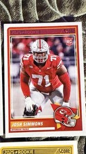 2025 Panini Score Rookie Josh Simmons #32 Kansas City Chiefs Football