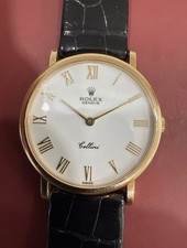 Vintage Rolex Cellini 5112 – Solid 18K Yellow Gold – White Roman Dial – Original