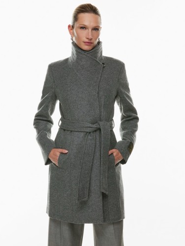 Neu mit Etikett Aritzia Babaton "The Connor Coat" Damen-Wollband meliert anthrazit Größe XS - Bild 1 von 6