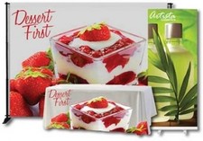 Trade Show Display - Vinyl Backdrop, Retractable Banner & Table Throw