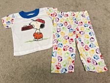 Peanuts Snoopy 2 Piece Pajama Set 24 Months Single Stitch Vintage