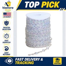 99ft Iridescent Acrylic Bead Garland Crystal Strand for Christmas Tree Decor