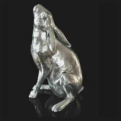 Richard Cooper Studio Nickel - Moon Gazing Hare (307NP) - Neu & Geschenk verpackt