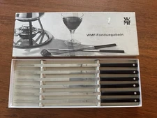 Vintage Mid Century WMF Germany Fondue Forks 11” Long.  Stainless - Set of 6 