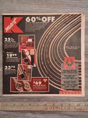 Vintage 1992 Kmart Department Store Weekly Newspaper Ad Brochure Holiday Jewelry