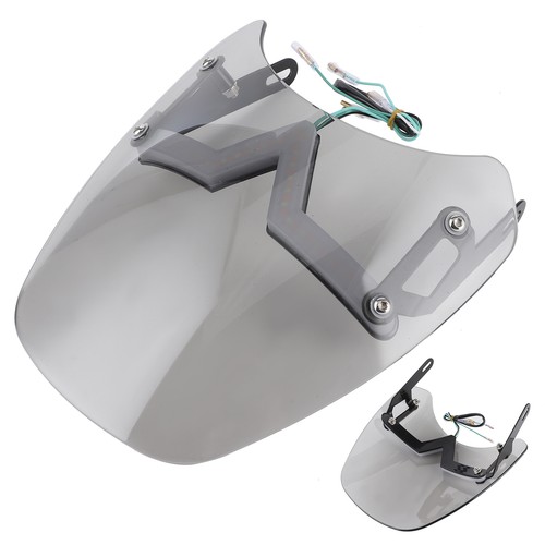 Ι Gray 5‑7in Windshield Windscreen With LED Turn Signal Light Lamp For - Picture 12 of 12