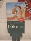 1955 Coca-Cola Sign Topper Cardboard Labor Day Store Display Coke Bottle Vintage