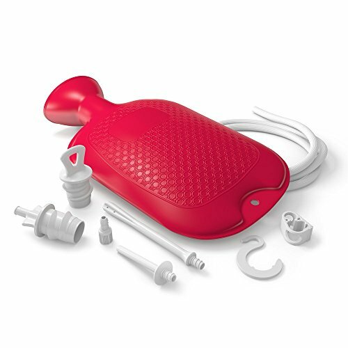 Home Enema Douche Kit Hot Water Bottle Bag 1.75 Quart Capacity Reusable Red New - Picture 3 of 5