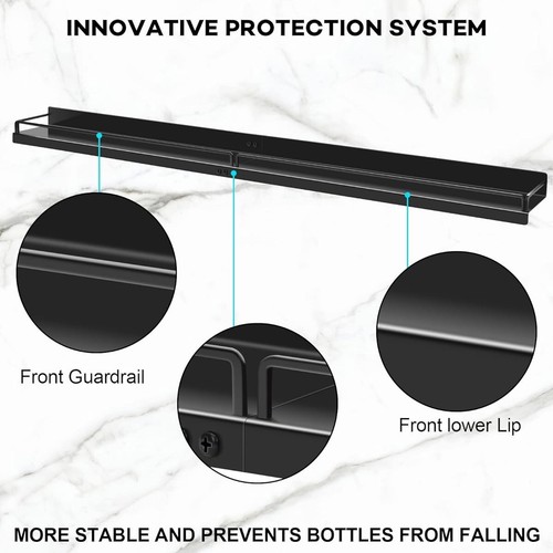Over Stove Magnetic Shelf, 30" Metal Stovetop Kitchen Spice Rack, Black, HONKENT - Picture 4 of 8