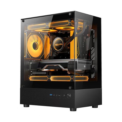 270 Degree Transparent PC Tower Computer Case For M-ATX/ITX Motherboard*Q - Afbeelding 8 van 14