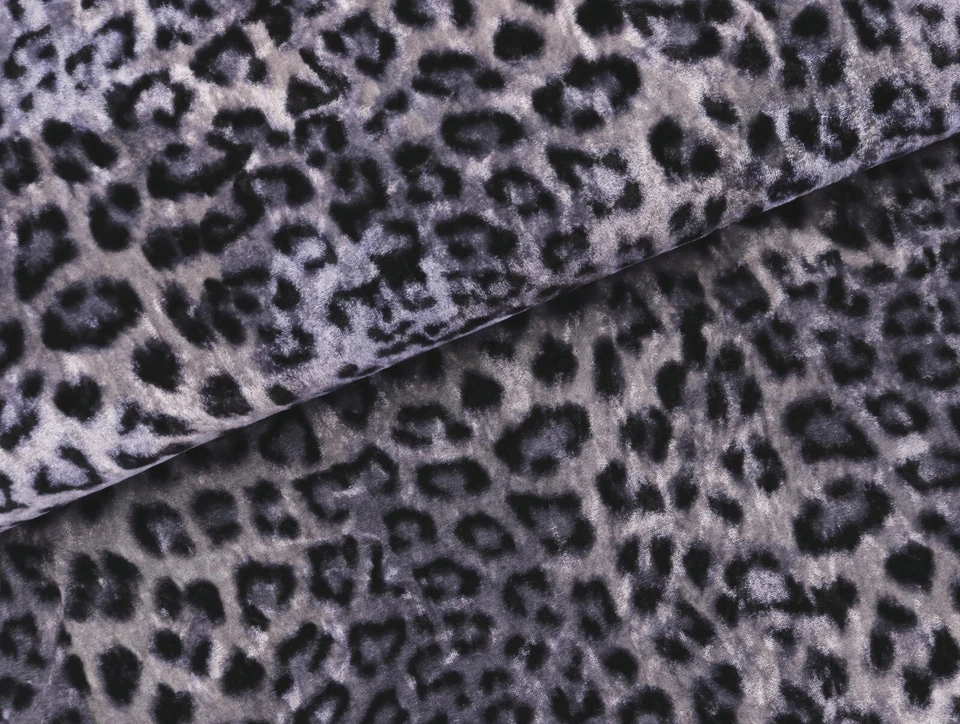 PANNESAMT Samt Stoff Velour elastisch Leo GRAU SCHWARZ EUR 13,98/m - Bild 2 von 2