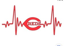 Cincinnati Reds Heartbeat Vinyl Decal Window Truck Sticker Laptop