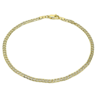 Women's 14K Gold Filled Basic 3mm Curb Design Polished Anklet 10 inches Long